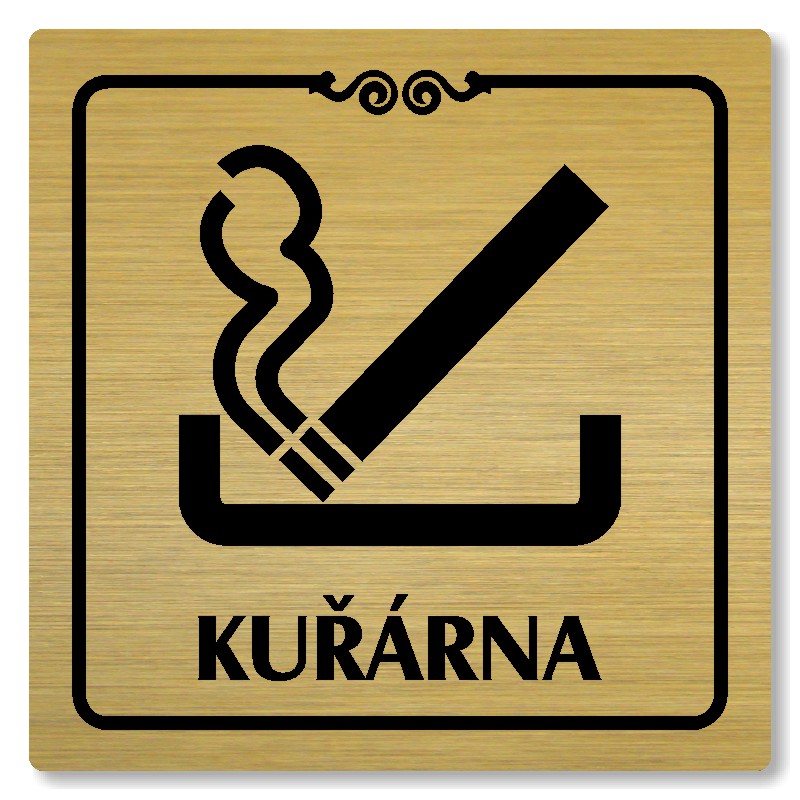 Kuřárna, 118x118mm, zlatá, Texas